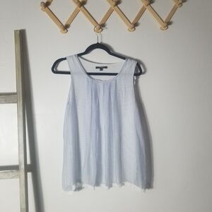 CHARLIE B WOWEN'S BLUE AND WHITE DRESSY TANK SIZE SMALL